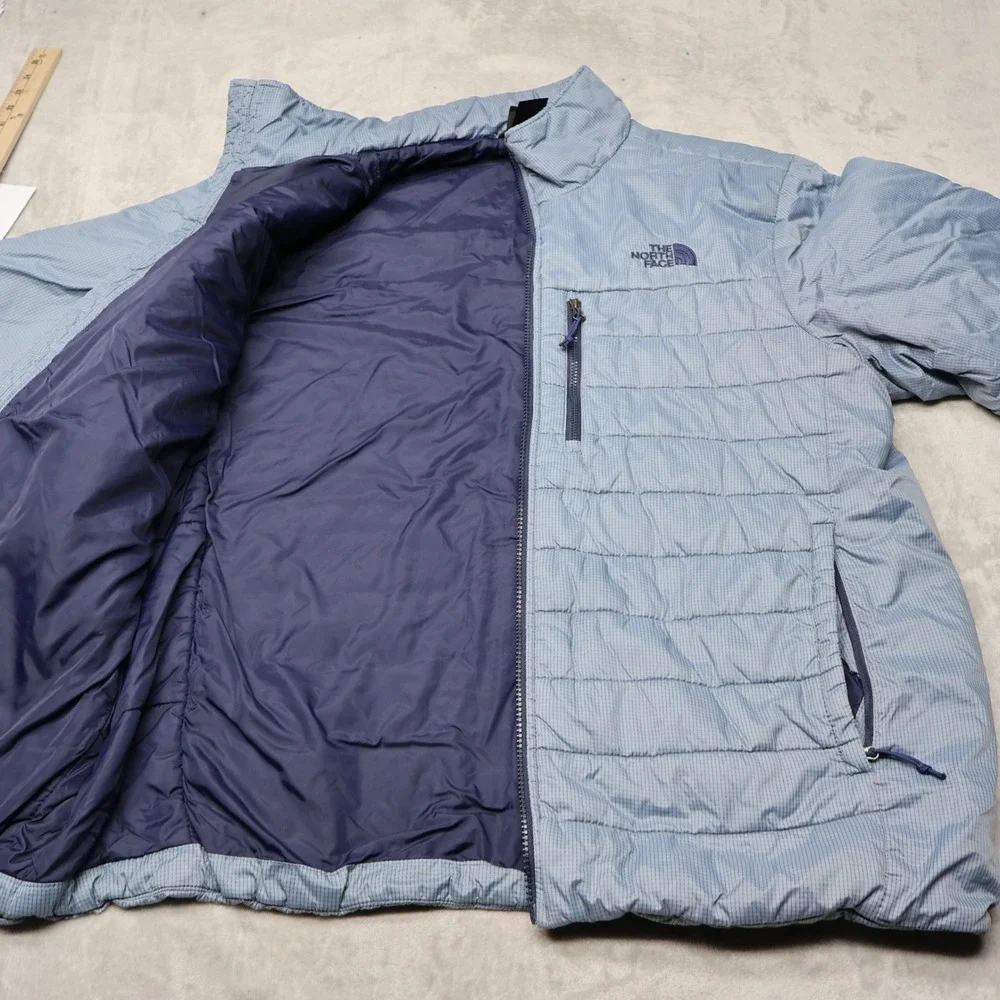 The North Face Puffer Jacket Mens Large Blue Ripstop Nylon Quilted Warm Winter